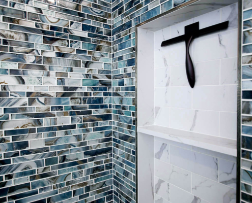 Satin and Slate Client Bathroom Shower