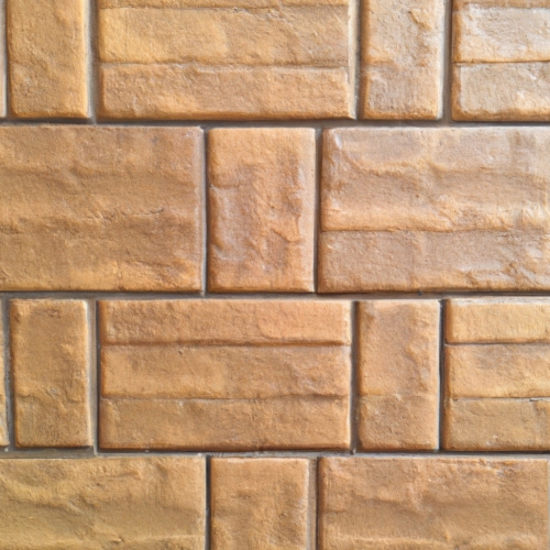 brown grout color tiling brick pattern but show off the grout