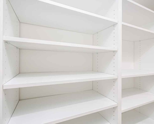 Plenty of shelf space for shoes, folded clothes and more.