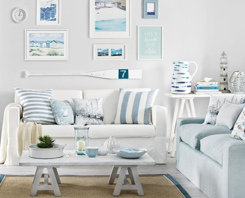 beach-themed living room