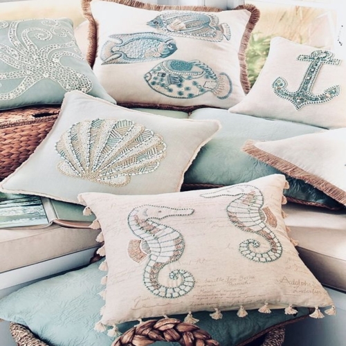 ocean-themed pillows
