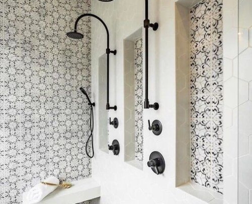 Bathroom with Mosaic Tiles