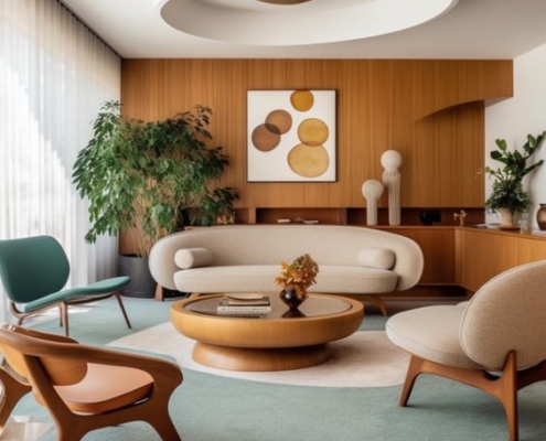 mid-century modern living room decor